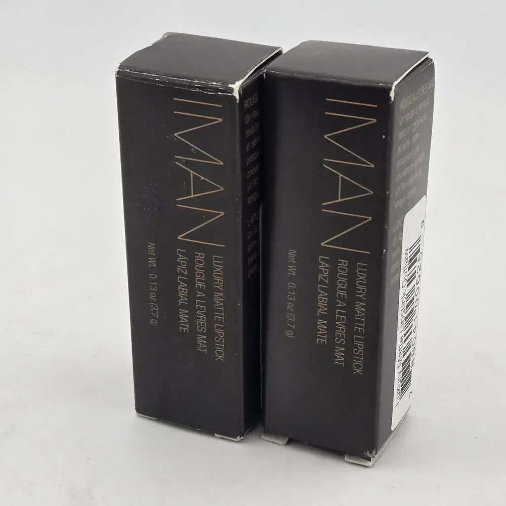IMAN Luxury Matte Lipstick OUTLAW Set Of 2 Full Size 0.13oz Semi-Matte New